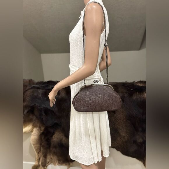 Genuine Bison Leather Handmade Vintage Style Clutch Bag, Wristlet, Crossbody - Picture 6 of 16